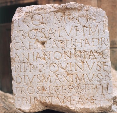 Stone Inscribed with Dedication to Hadrian, Great Court, Baalbek, Lebanon by Unknown